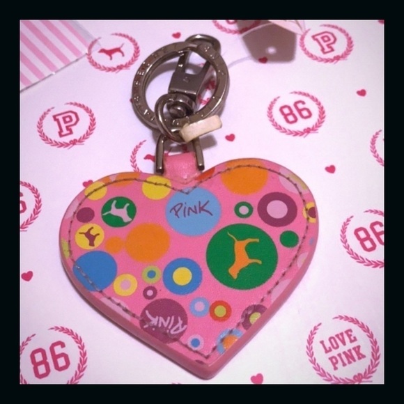 Rare Victoria's Secret Pink Vintage Heart Keychain - Picture 2 of 3